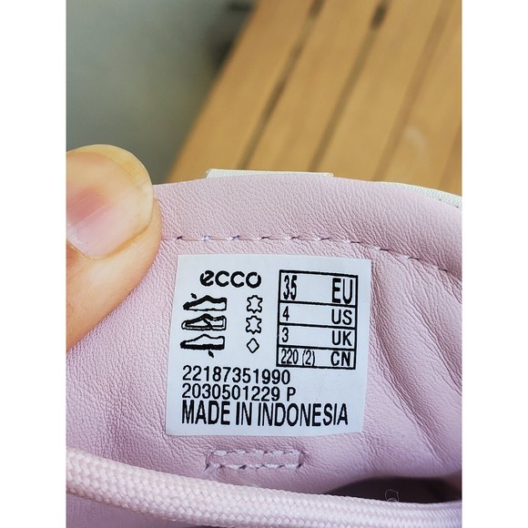 ECCO Flexure T-Cap Sneakers Womens Leather Shoes Off White Pink Size 35 / US 4 - Picture 10 of 12